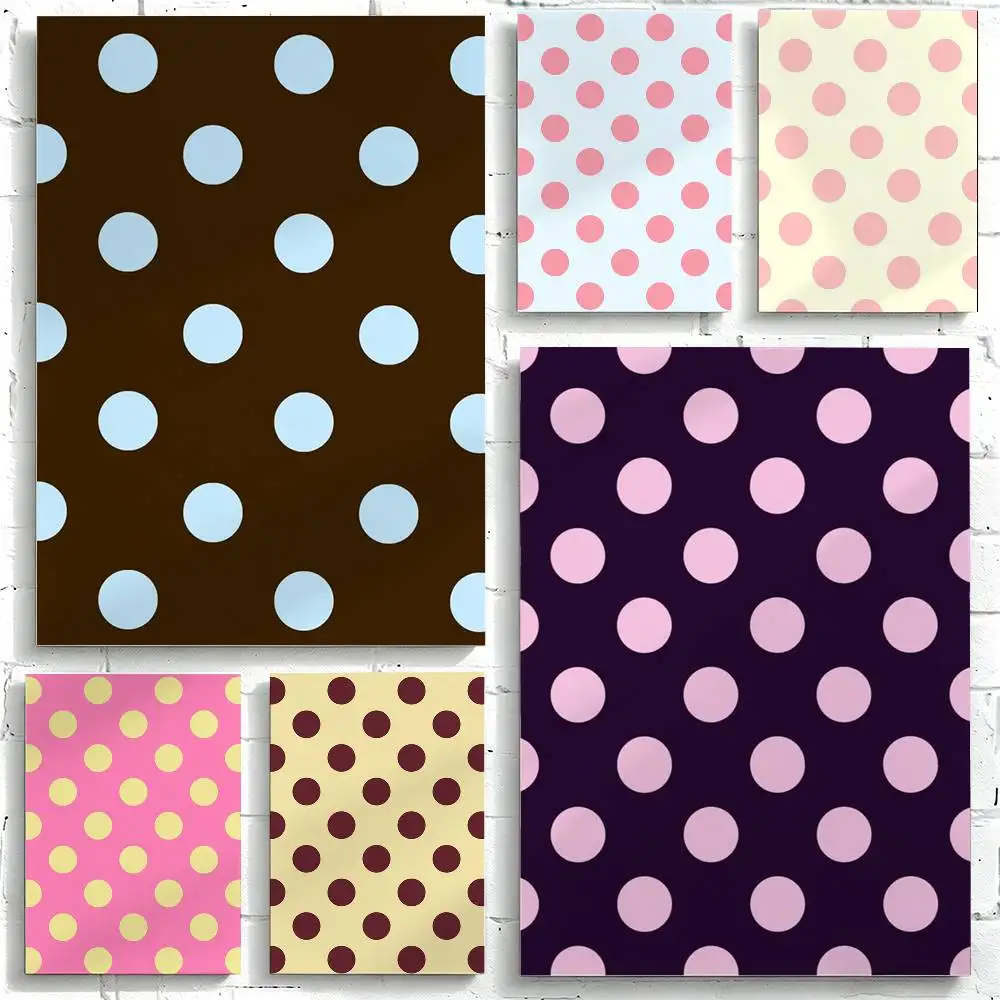 Korean Polka Dots Poster Waterproof Wall Art Sticker For Bar Living Room Vintage Decor High Quality Print Gift