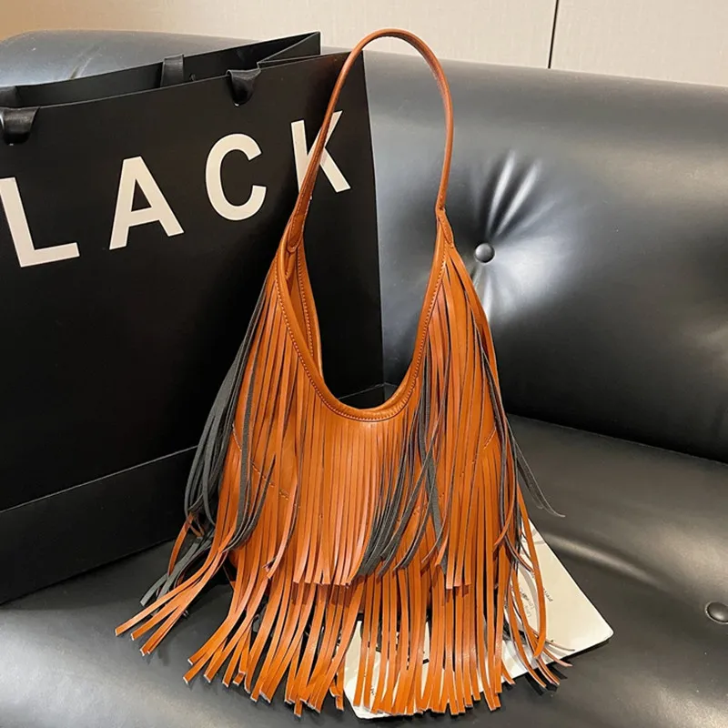 

korean popular tassel women's shoulder bag woman high end bag female handbags purses ladies luxury designer original bags 2026
