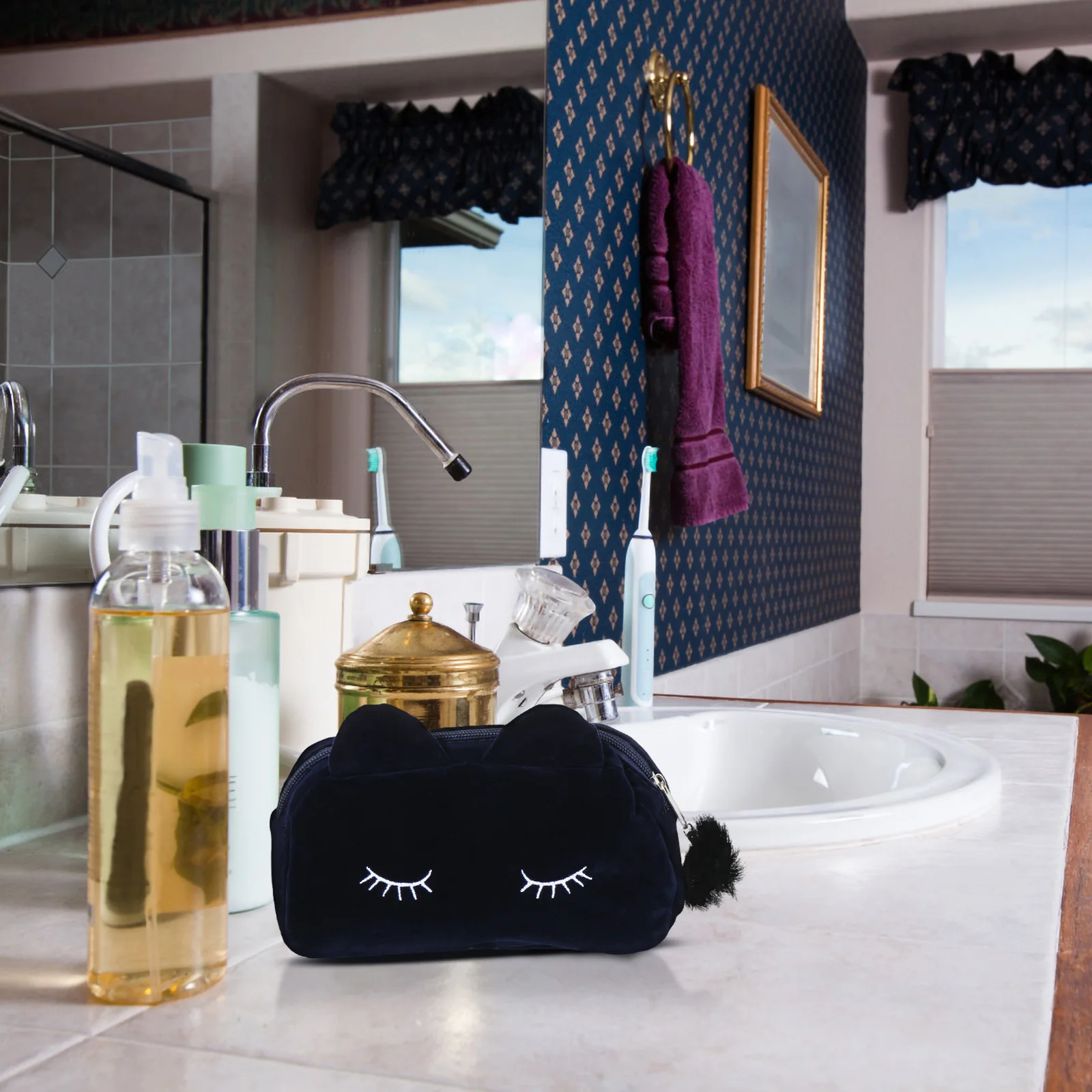 

2Pcs Cat Durable Travel Toiletry Storage Portable Cosmetics Bag Cosmetics ganizer Toiletry Storage Bag Home Use