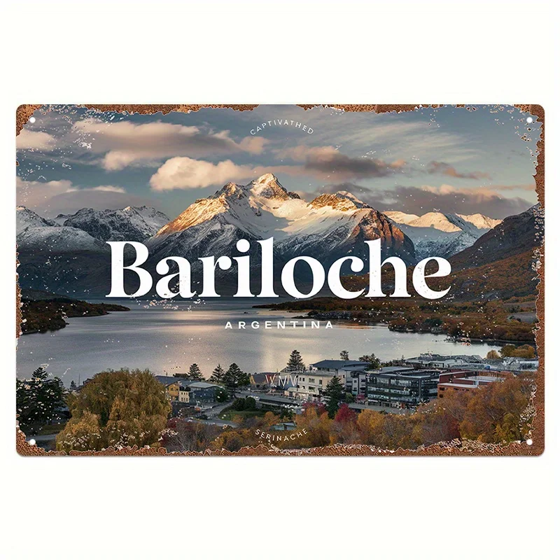 Letrero Vintage de Aluminio de Bariloche Argentina, Decoración de Pared, Regalo, Placa de Estilo Retro para el Hogar, Dormitorio, Cocina, Sala de Juegos