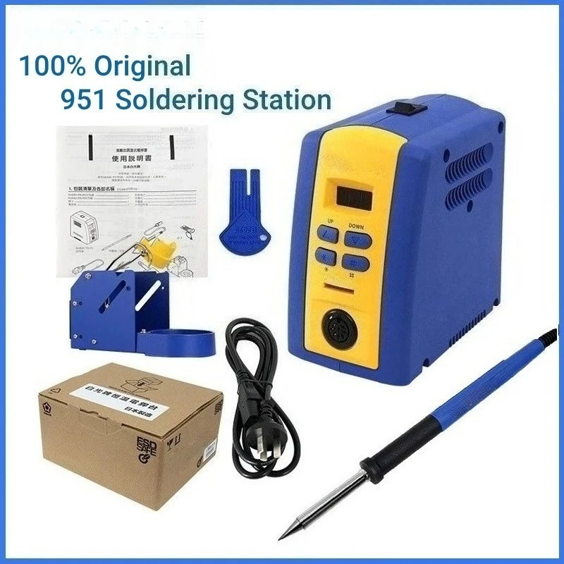 Estación de soldadura HAKKO FX-951 original, 220V, pantalla digital eléctrica, puntas de soldadura T12, soldador para reparación de PCB, herramienta SMD
