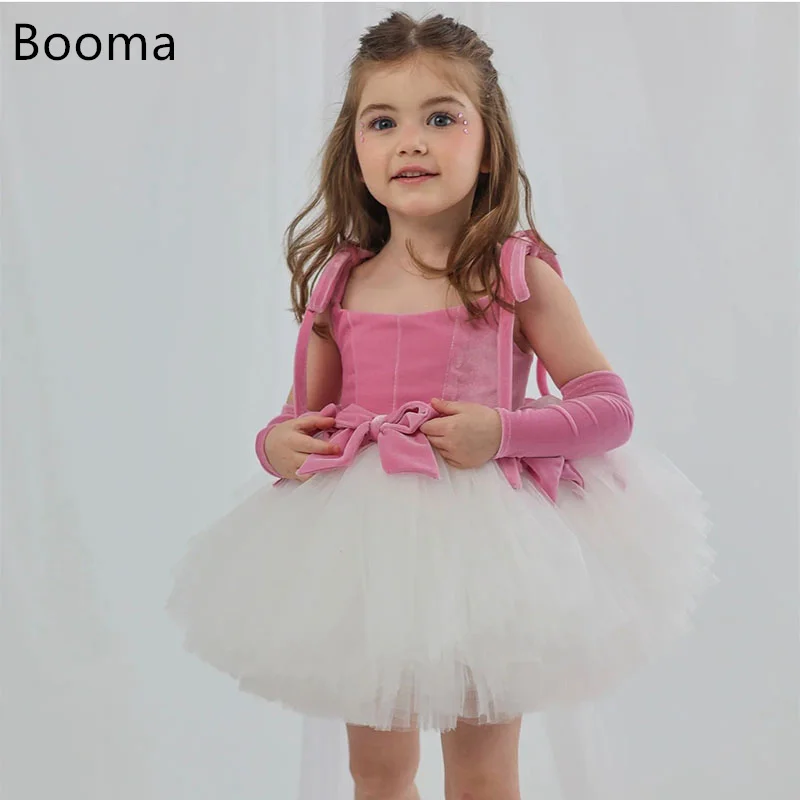 

Booma Flowers A-Line Girl Dresses Wedding Party Dress for Kids Bow Pleat Girls Prom Gowns Customized 2025