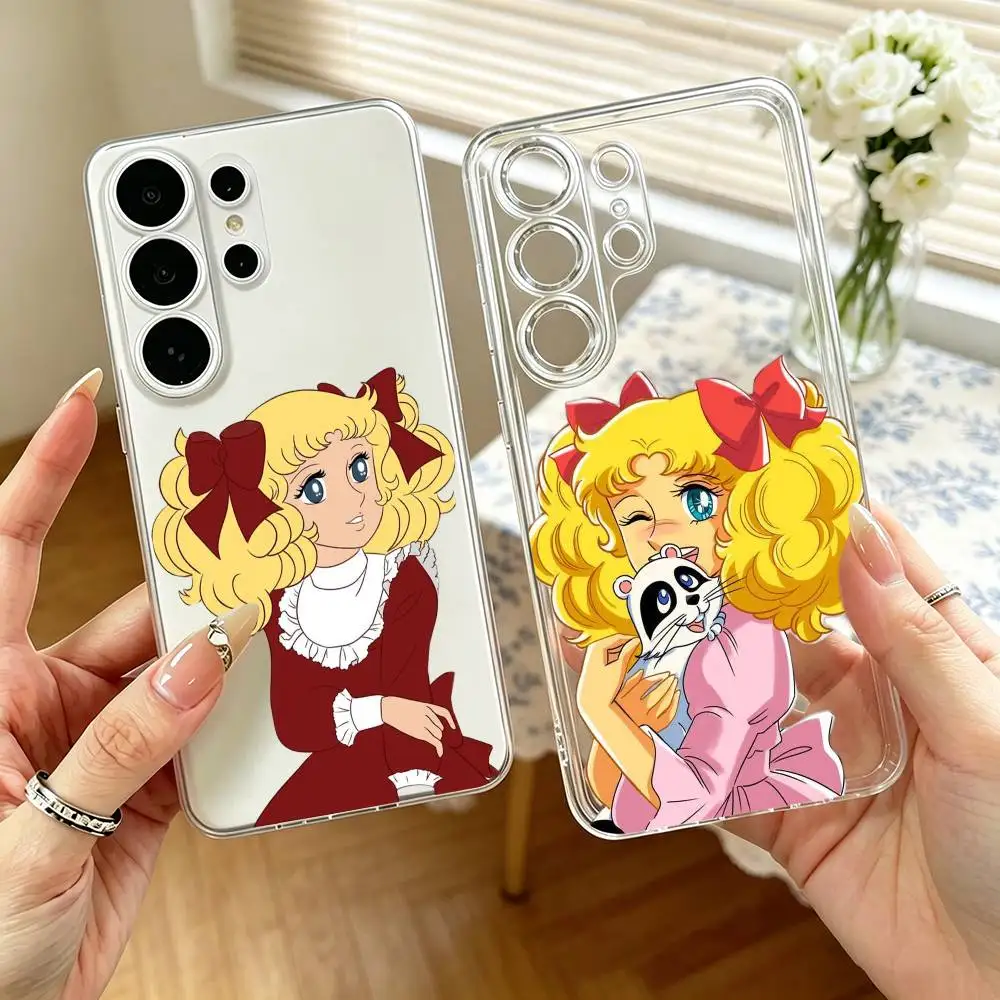 Candy Candy Cute Anime  Phone Case For Samsung S25,S24,S21,S22,S23,S30,Ultra,S20,Plus,Fe,Note,10,9,5G Transparent Cover