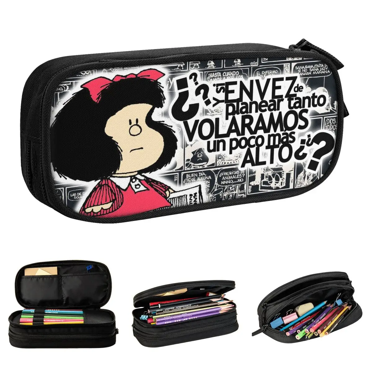 

Креативные милые пеналы Mafalda, аниме, мультяшные пеналы, коробка для ручек для студентов, большая сумка для хранения, офисные канцелярские принадлежности на молнии