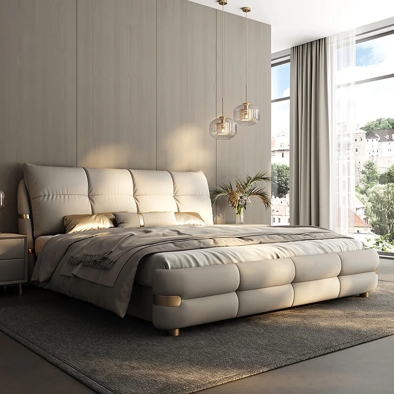 

Luxury Modern Bedroom Furniture Set with King-Size Bed Frame Classic Italian Style Soft Home Furniture