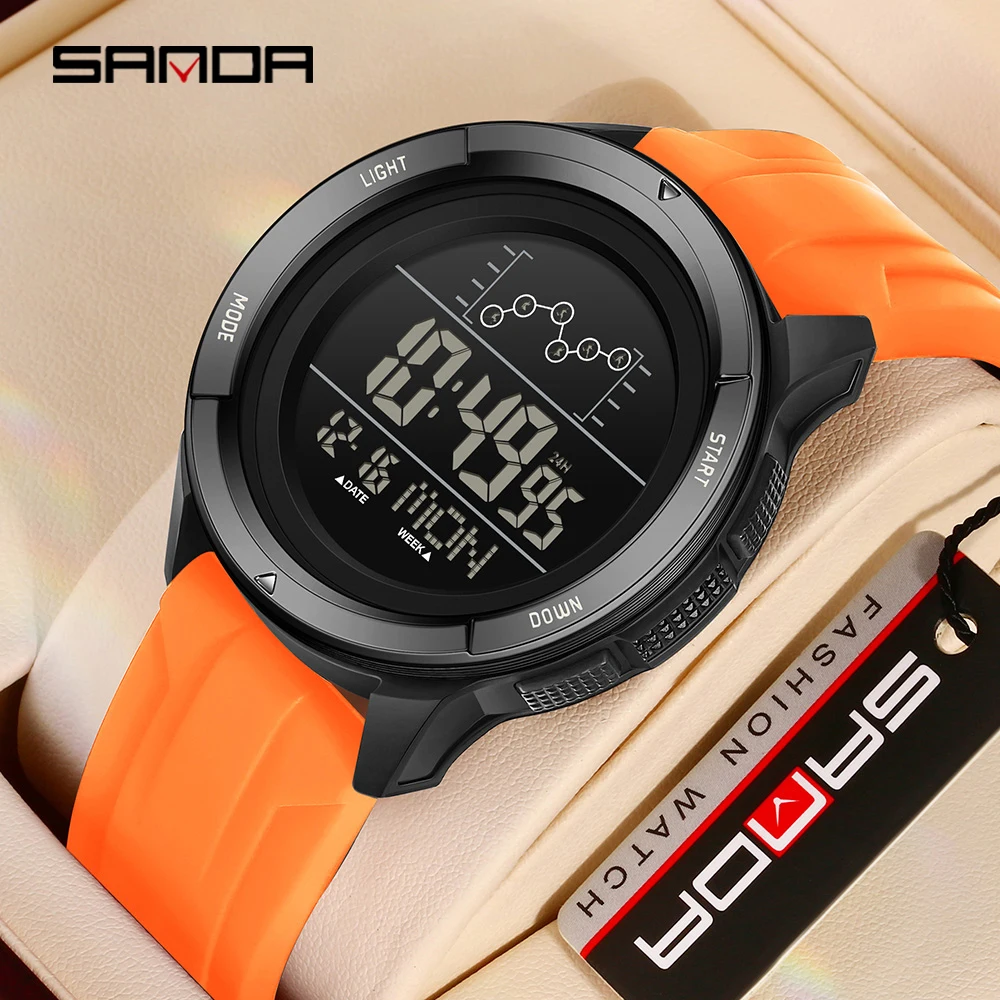 SANDA 2198 Single Monitor Male Student Electronic Watch Multifunctional Waterproof sports Student Electronic Watch