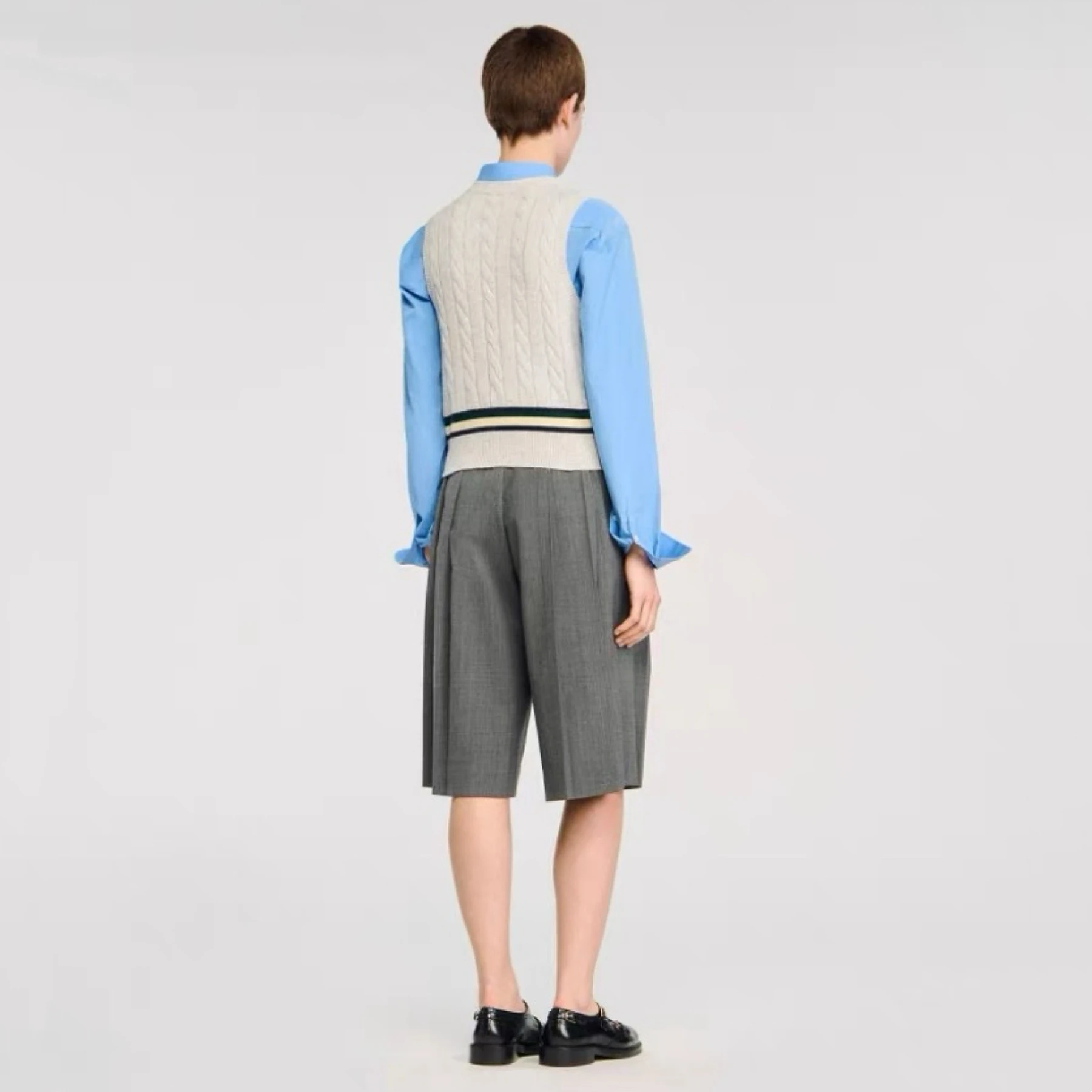 

Вязаный жилет для похудения, повседневный круглый Ne Twisted Design, модный универсальный жилет S * NDRO с лимонным сыром для женщин