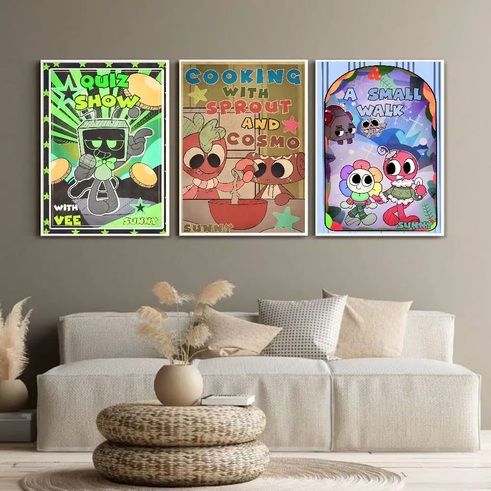 D-Dandys World Pebble Sprout ملصق غرفة المعيشة المنزلي غرفة النوم بار المدخل لزجة جدار الفن الطباعة ديكور جمالي مقاوم للماء