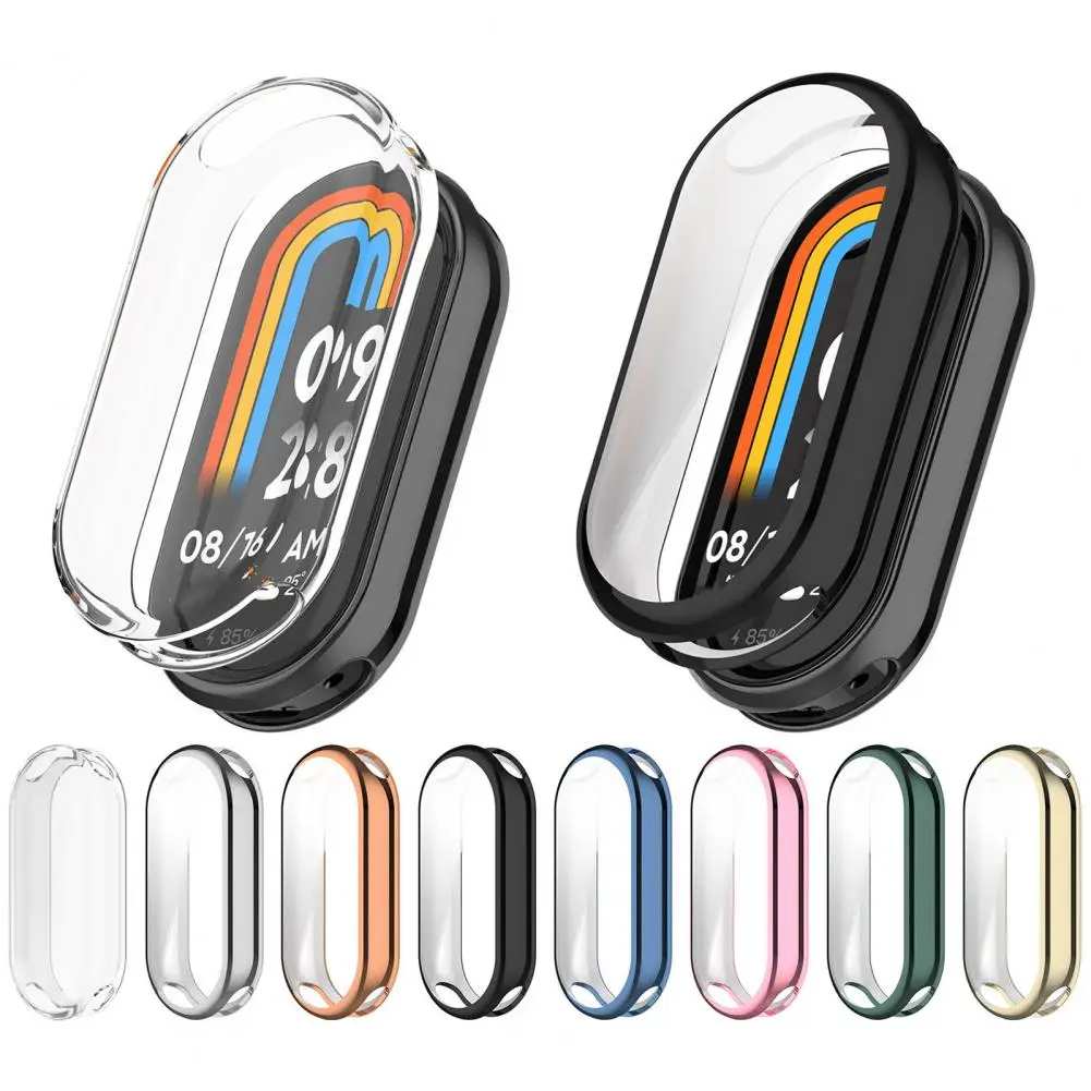 TPU Watch Case Cover Full Coverage Protective Case Ultra Thin Screen Protector Shell Bumper Plated Cases For Xiaomi Mi Band 8