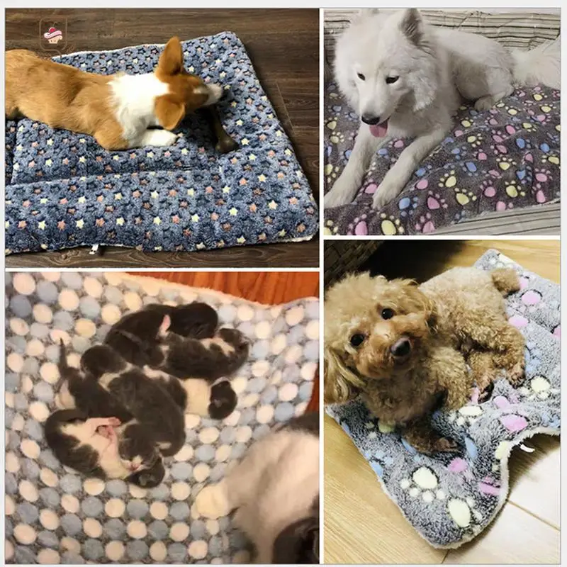 Soft Fluffy Pet Dog Blanket Cute Star Printing Pet Mat Warm Breathable Skin Friendly Cats And Dogs Bed Blanket Pet Supplies