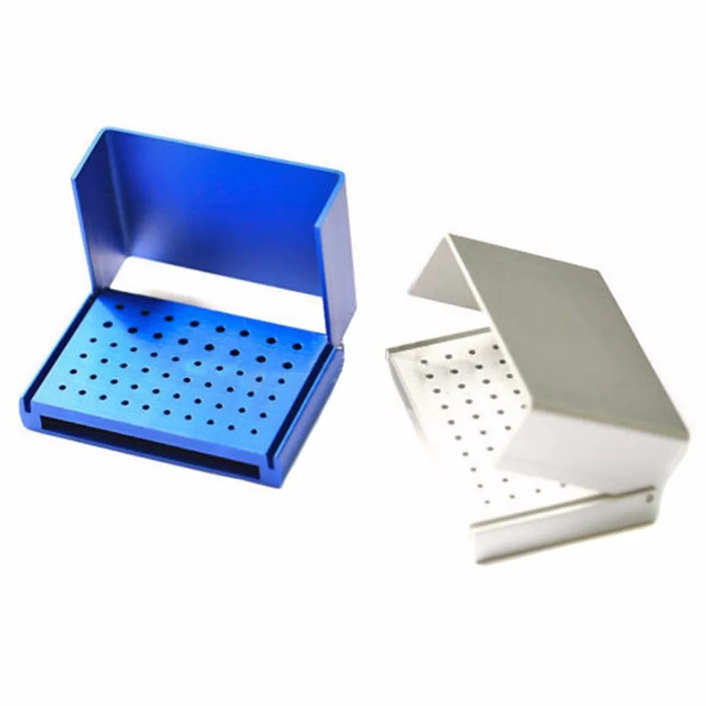 1 Pc 58 Holes Dental Bur Holder Stand Autoclave Disinfection Box Case 58 Holes Autoclave Disinfection Aluminum Alloy 1pc