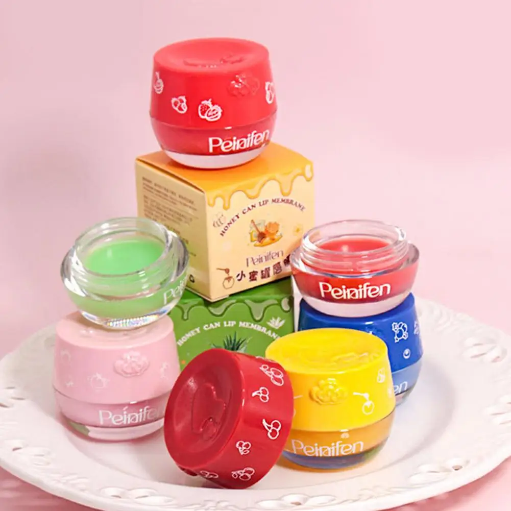 قناع الشفاه وعاء العسل المغذي العناية بالشفاه ترطيب قناع الشفاه مع فرشاة ترطيب بلسم الشفاه الشفاه قناع النوم بين عشية وضحاها 2026 جديد #2