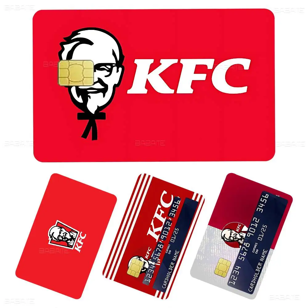 الأزياء K-Kfc شعار أنيمي ماتي الجبهة الجلد فيلم ملصق غطاء لبطاقة الائتمان رقاقة صغيرة بطاقة الخصم #1