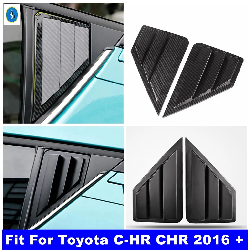 

Rear Window Louvers Scoops Spoiler Panel Side Air Vent Cover Trim For Toyota C-HR CHR 2016 - 2021 ABS Accessories Car-styling