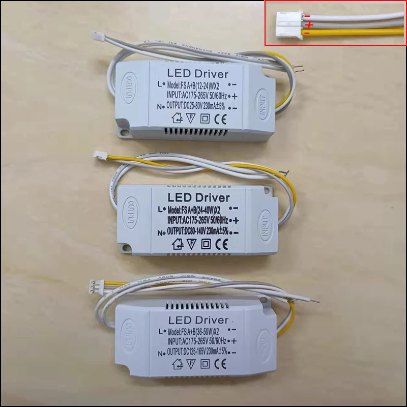 LED Driver 240mA 12-24W/24-40W/36-50W SMD PCB light Ceiling Power Supply 3 color 3Pin lighting Transformers Input AC175-265V.