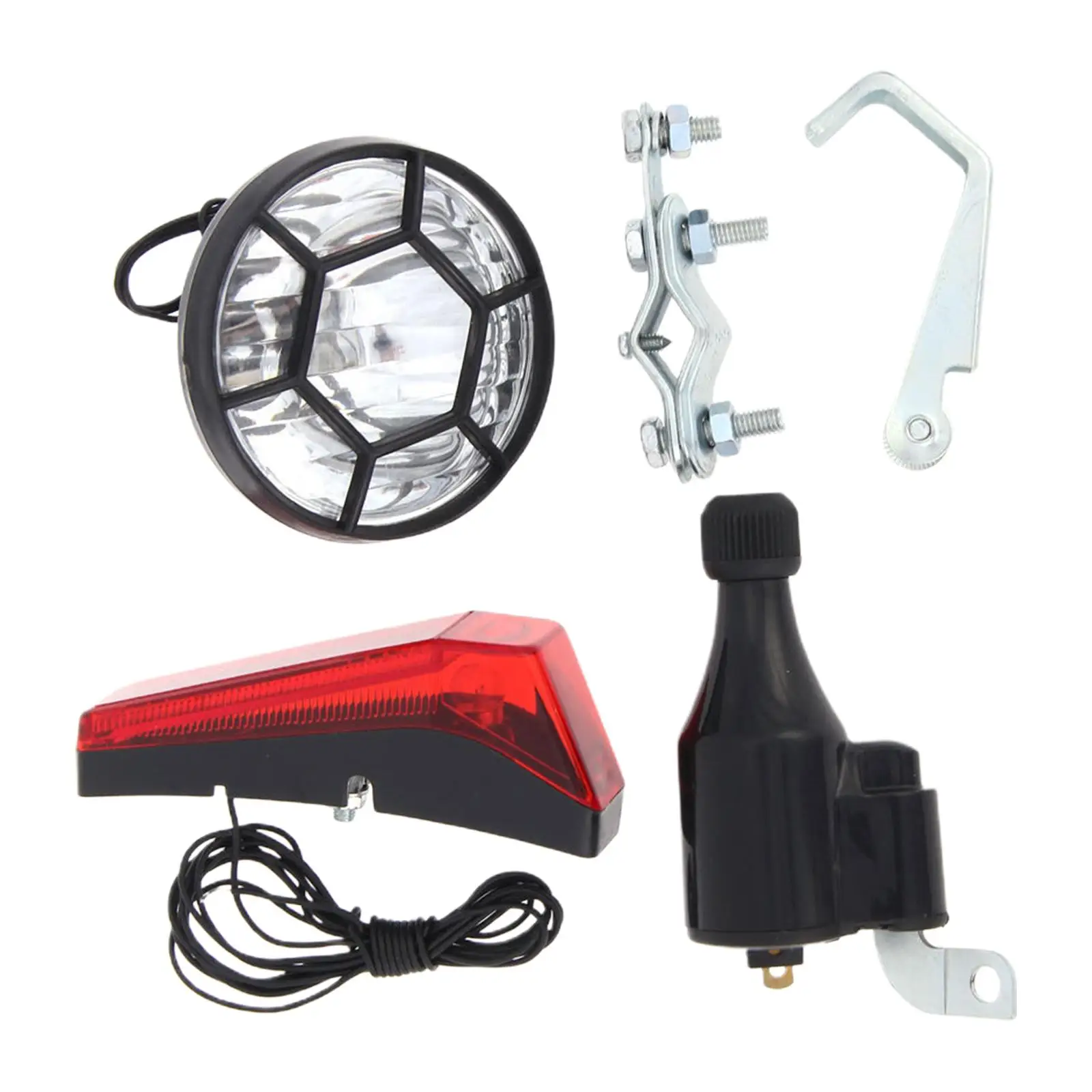 Dynamo Bicycle Light Set Easy to Install Waterproof Replace Parts Tail Light