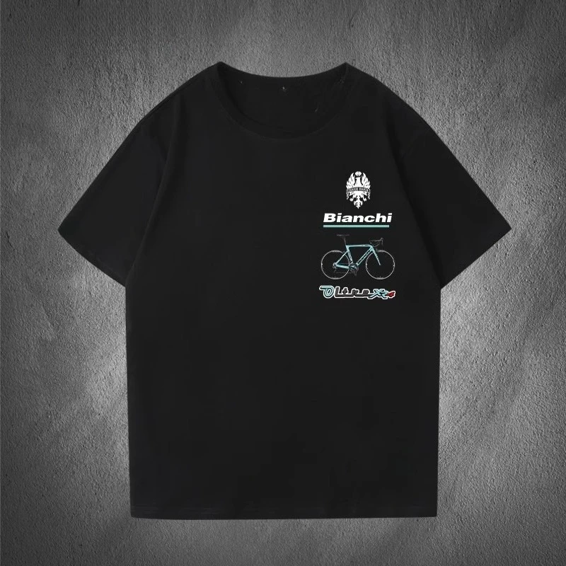 الصيف بيانكي جولة دي فرنسا الدراجات المتحمسين القطن تي شيرت Y2K Harajuku الرجال والنساء تي شيرتات قطن #4