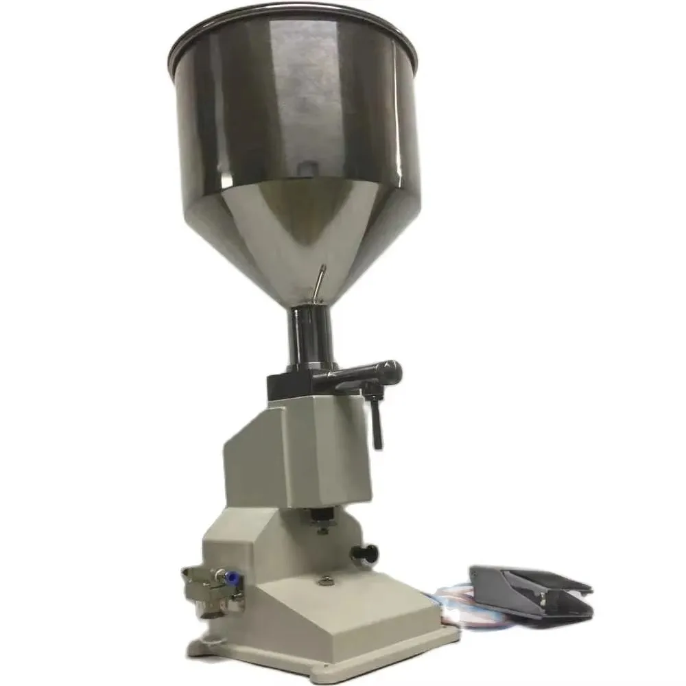 1- 100ml Pneumatic Filling Machine Cream Paste Dispensing Liquid Packaging Equipment Stainless Steel A02