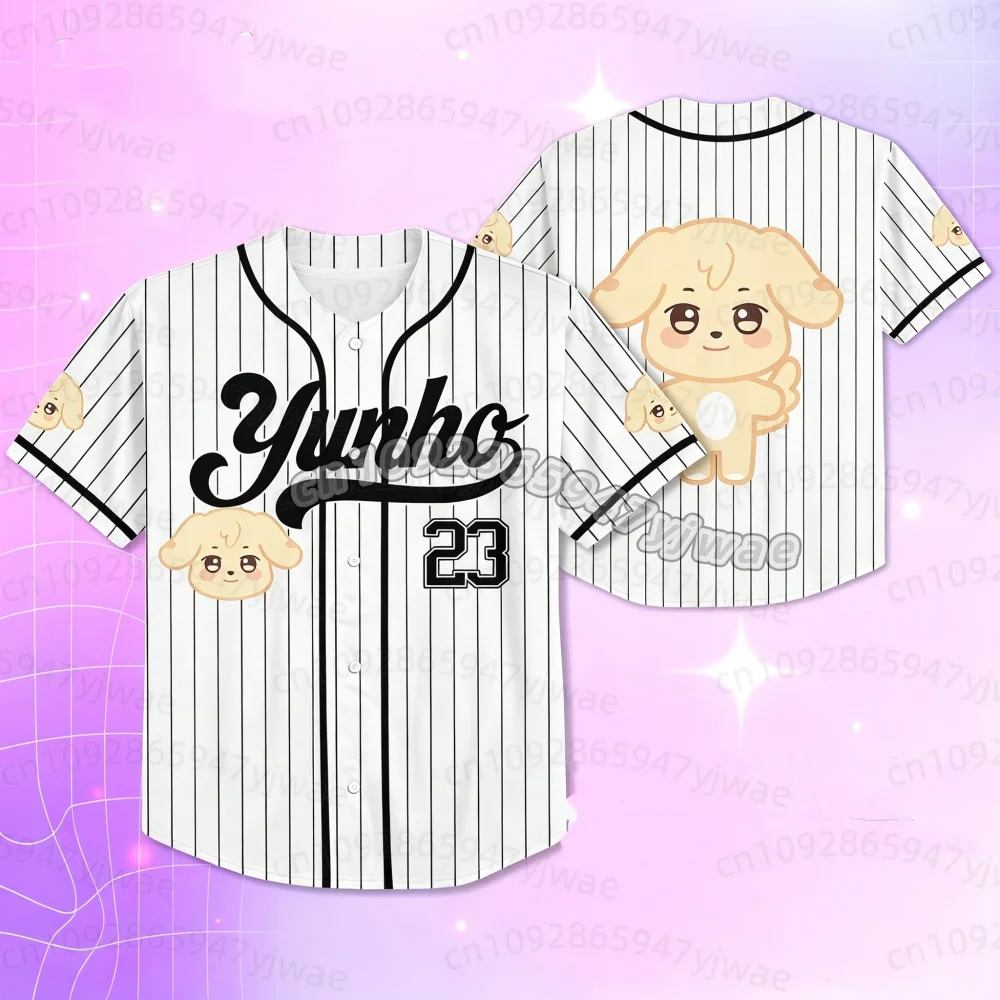 Summer Mens Sports T-Shirt Graphic Baseball T-Shirt Ateez Characters Baseball Jersey Kpop San Fans Gifts Women T-Shirt
