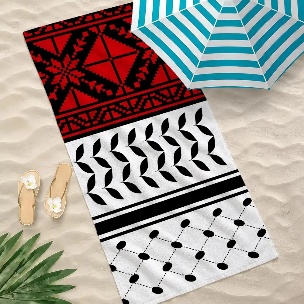 Keffiyeh Kufiya Pattern Towel Towel Beach Towel Oversized Quick Dry Towel Absorbent Soft Swim BeachTowels for Men Women