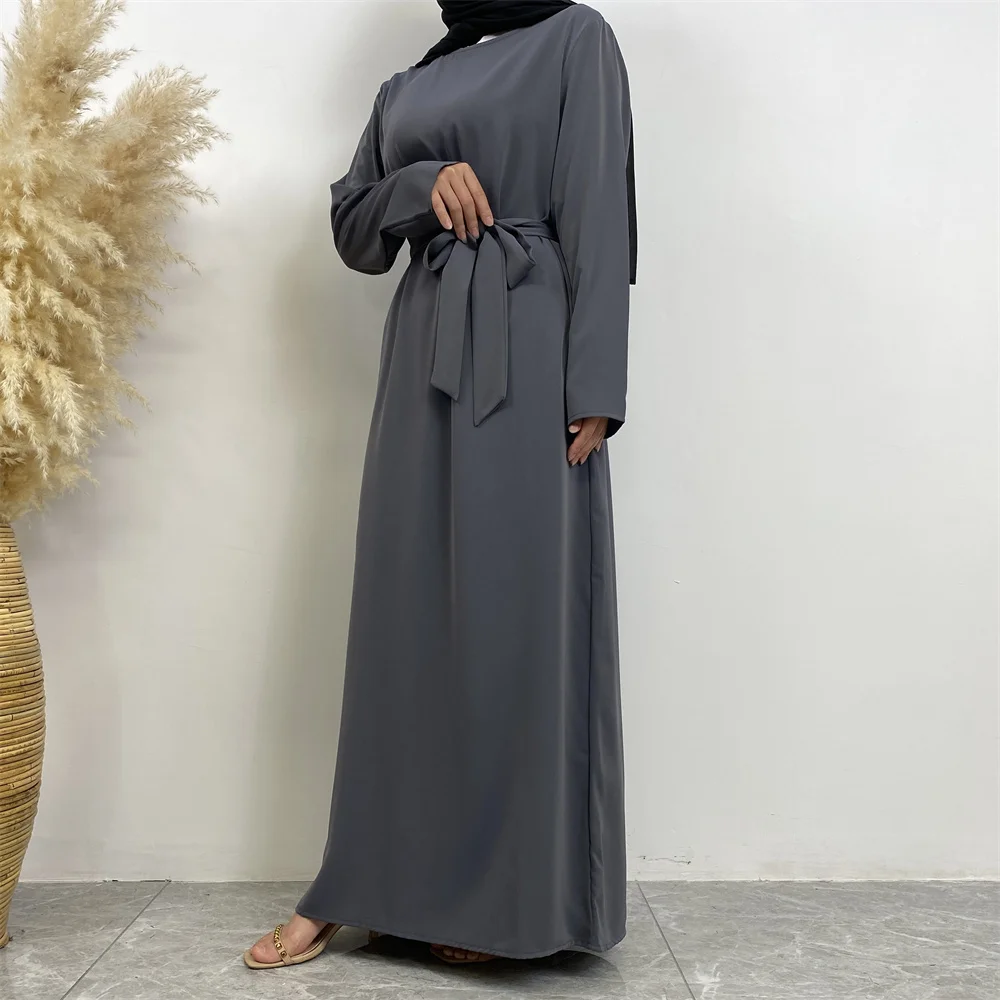 عباية إسلامية موضة جديدة فستان ساخن تركيا العربية دبي رداء بلون سادة مع جيوب فستان نسائي طويل 71