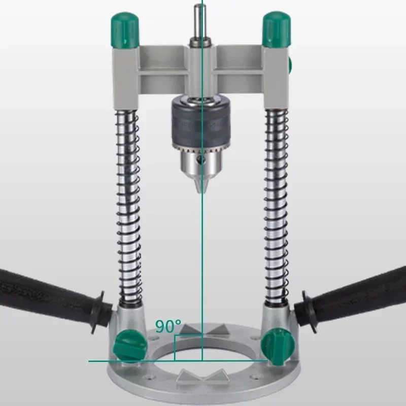 New 90 Angle Adjustable Drill Guide Rotary Electric Stand Attachment With Drill Chuck Mini Woodworking Bench Drill Stand