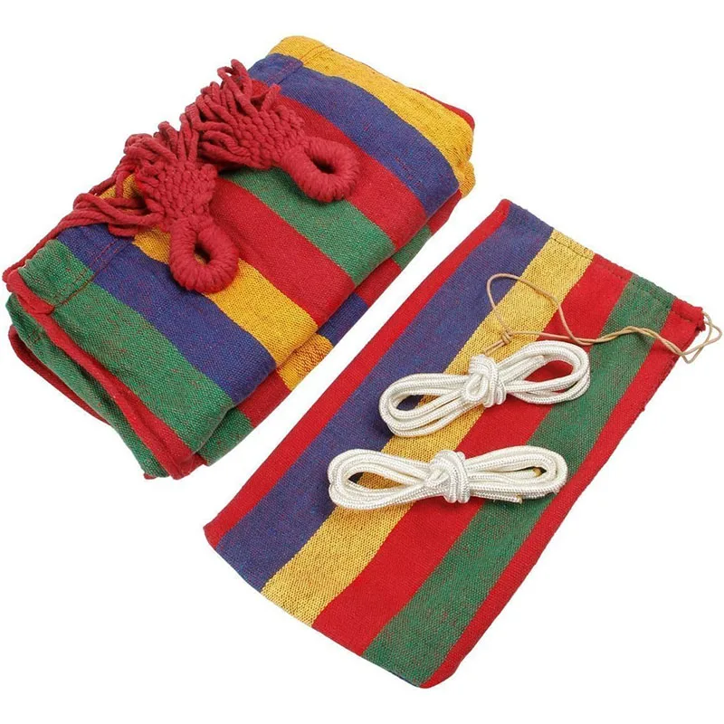 Hamaca individual de lona gruesa y ancha para acampar al aire libre, columpio de ocio, cama colgante portátil, hamaca columpio para dormir
