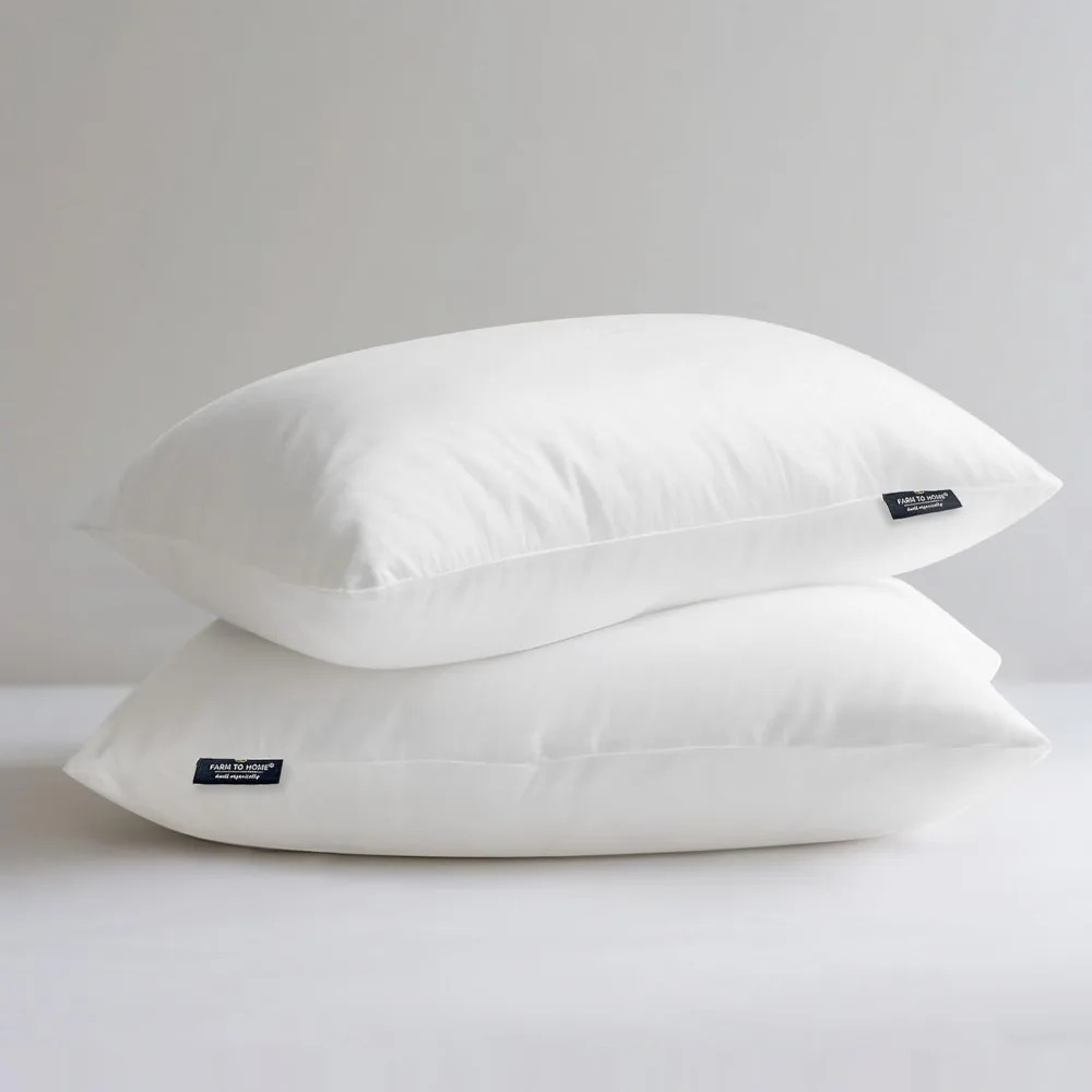 

100% Organic Cotton Bed Pillows Queen Size Set of 2 - Down Alternative Hotel Quality White Bedding for Back and Side Sleepers,20