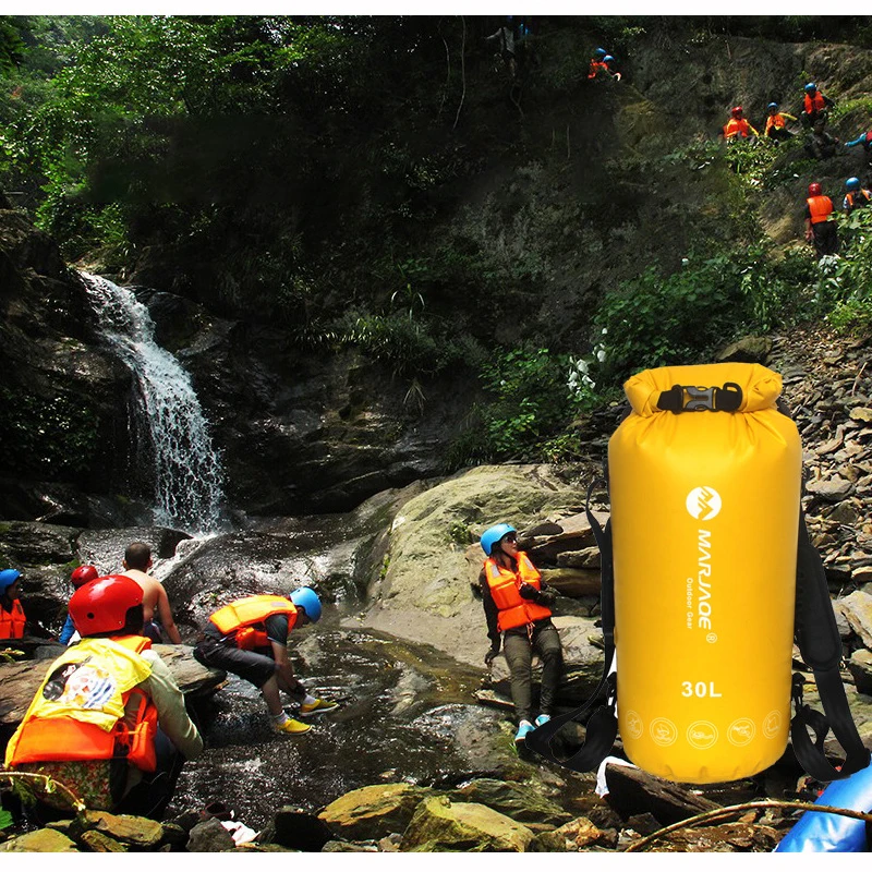 30L Large Waterproof Bag 500D PVC River Trekking Backpack Outdoor Beach Equipment Duffel Rafting Sports Drybag Hermetic Bag