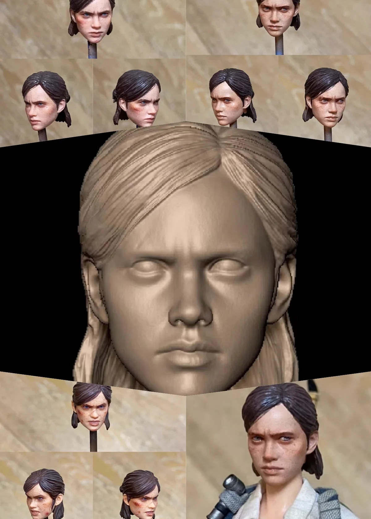 【30days Made】1/12 Scale Female Soldier Ellie Plot Character Unpainted/Painted Head Sculpt Accessory Fit 6''Action Figure Model