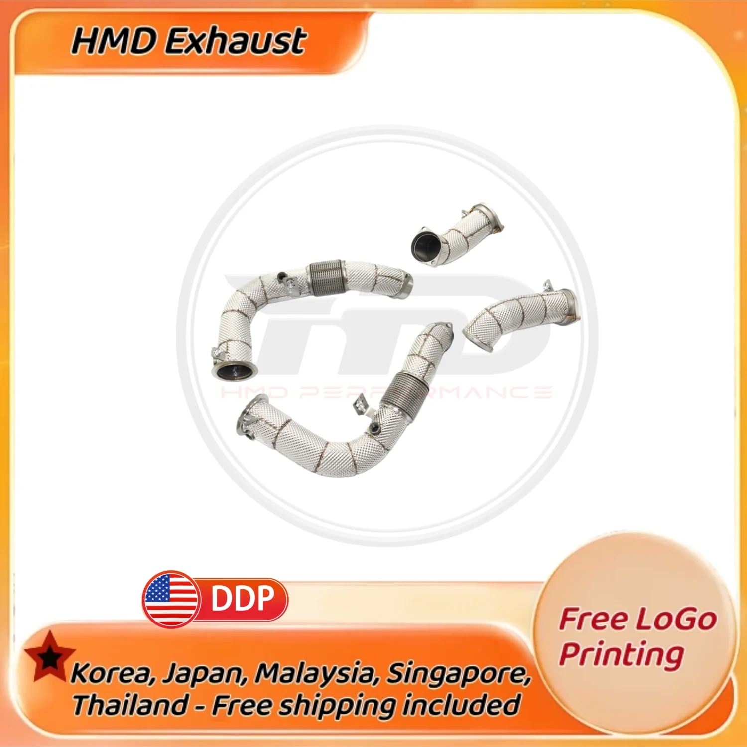

HMD Hot Sales Catalytic Downpipe for BMW M5 G90 4.4T 2024+ With Heat Shield Stainless Steel Exhaust