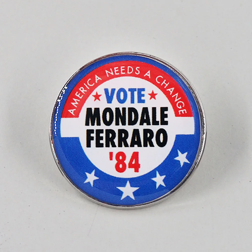 America Needs A Change Vote Mondale Ferraro 1984 Button Lapel Pin