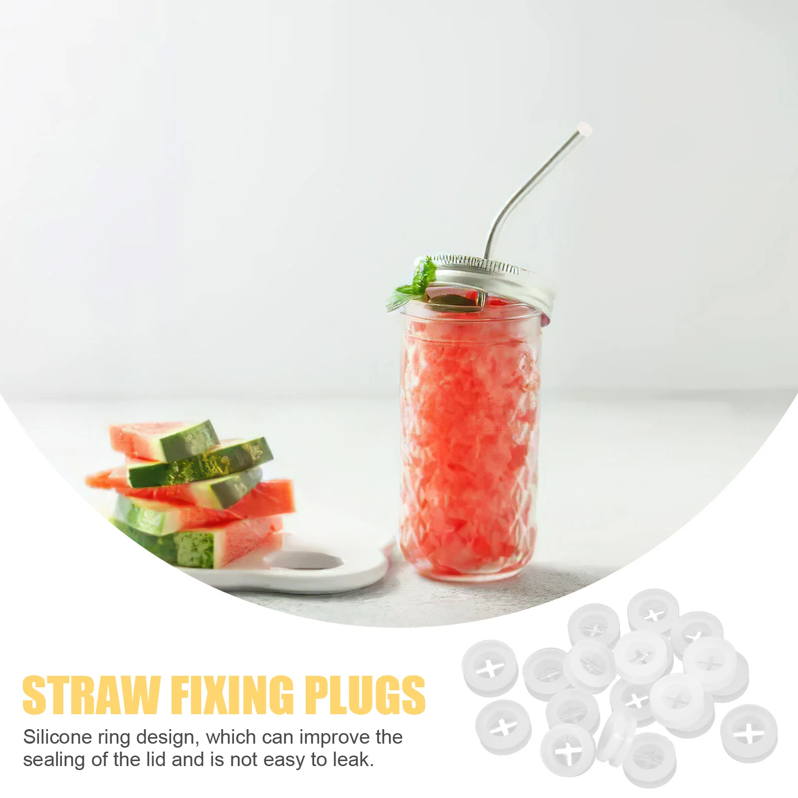 

20Pcs Silicone Straw Hole Plugs Dustproof Sealing Jar Lid Straw Fixing Holes Wooden Cover Stoppers Jar Lid Plugs