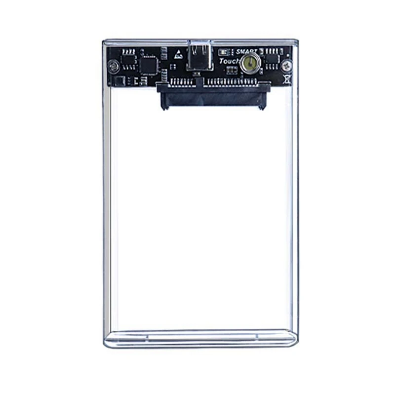 غلاف محرك الأقراص الصلبة C من النوع العلوي 2.5 بوصة SATA SSD حافظة القرص الصلب غلاف خارجي شفاف حافظة HDD خارجية للهاتف المحمول #1