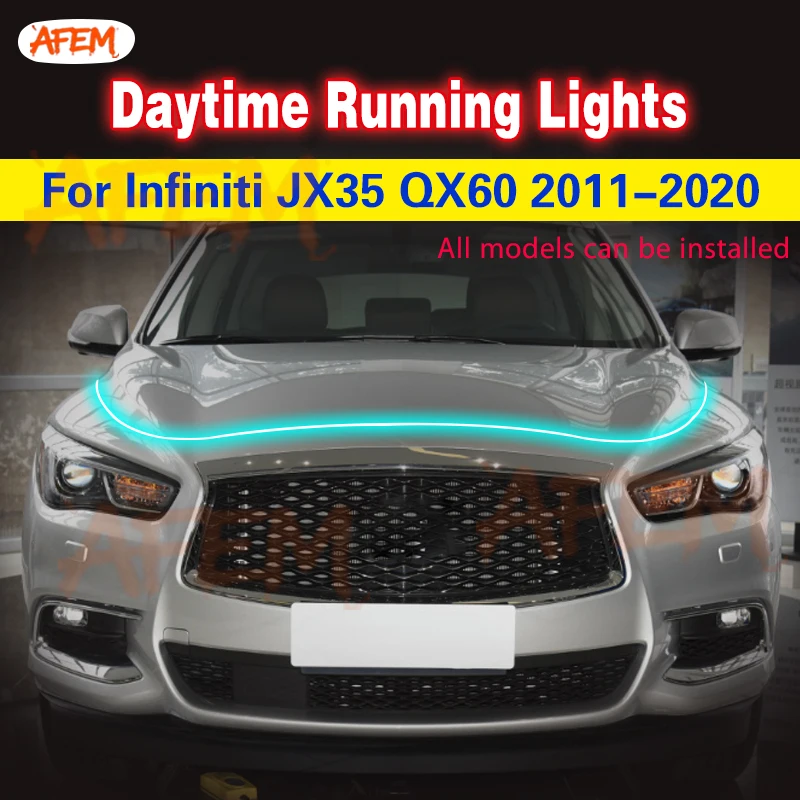 For Infiniti JX35 QX60 2011-2020 Waterproof LED Car Engine Hood Decorative Light Flexible DRL LED Strip Daytime Running Light