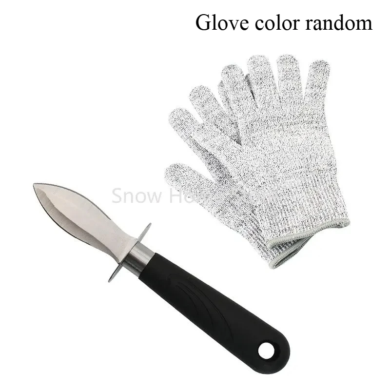 Oyster Knife Stainless Steel Oyster Shell Scallop Knife Five-grade Anti-cutting Glove Combination