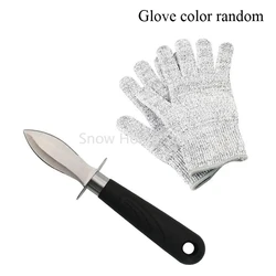 Oyster Knife Stainless Steel Oyster Shell Scallop Knife Five-grade Anti-cutting Glove Combination
