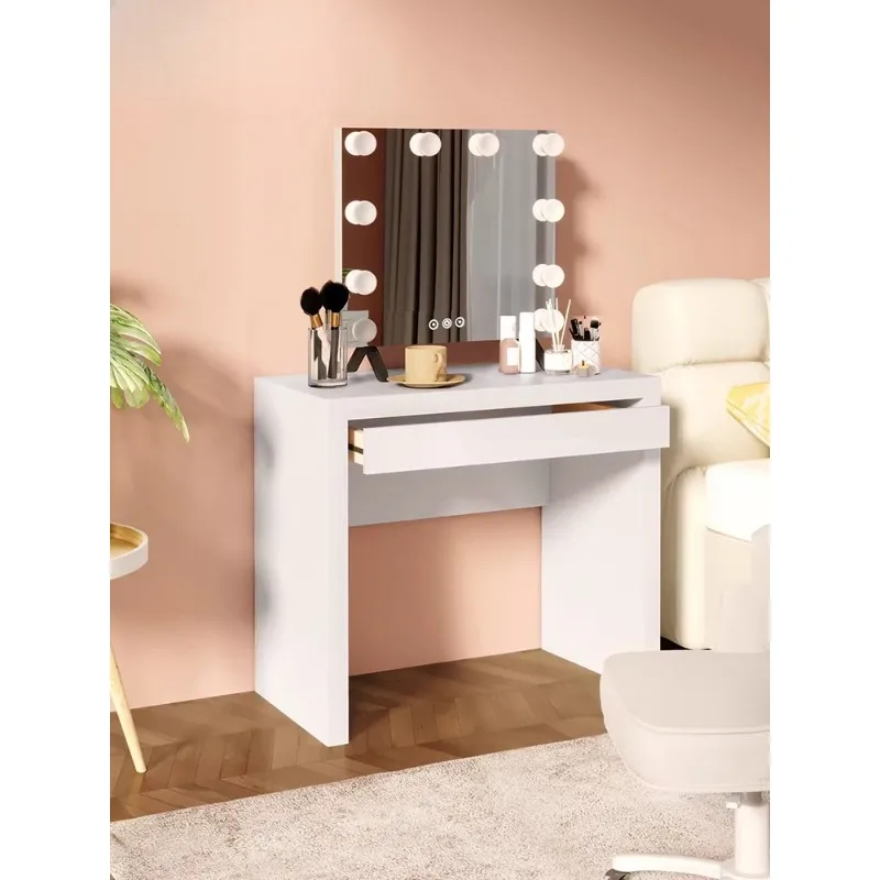 Small apartment simple modern dresser bedroom women with lamp makeup table environmental protection board fashion