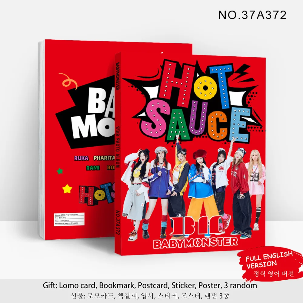 Kpop Idol BABYMONSTER новый альбом HOT SAUCE портретная фотогалерея плакат закладка коллекционная карта HARAM AHYEON CHIQUITA подарок для фанатов Kpop Idol BABYMONSTER новый альбом HOT SAUCE портретная фотогалерея плакат закладка коллекционная карта HARAM AHYEON CHIQUITA подарок для фанатов