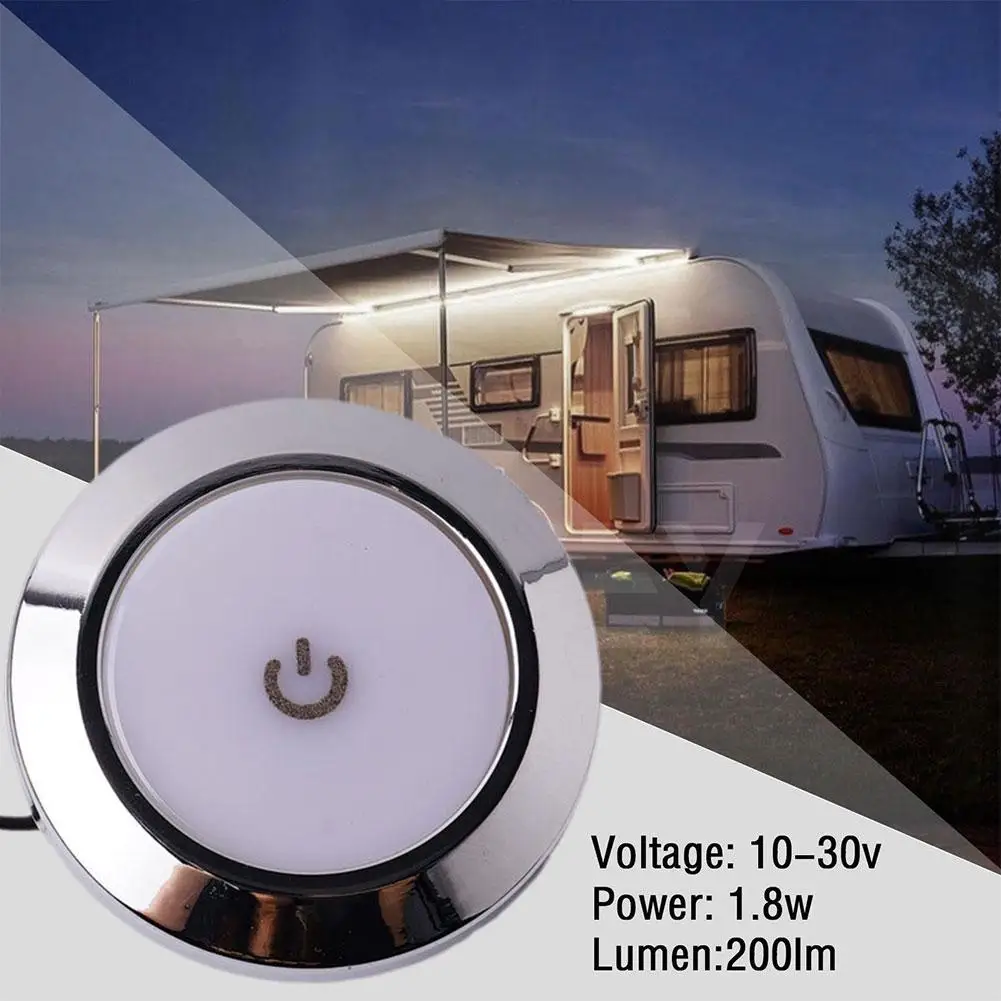 New 12V RV Interior Reading Dome light Light with Switch 5W Car Interior Led Round Light RV Indoor Roof Lamp For Camper Boat