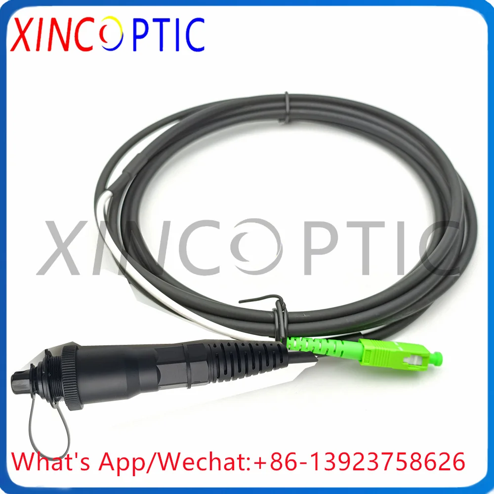 2pcs-outdoor-waterproof-ip67-corning-male-sc-apc-to-corning-female-sc-apc-10m-50mm-armored-simplex-lszh-black-fiber-cable