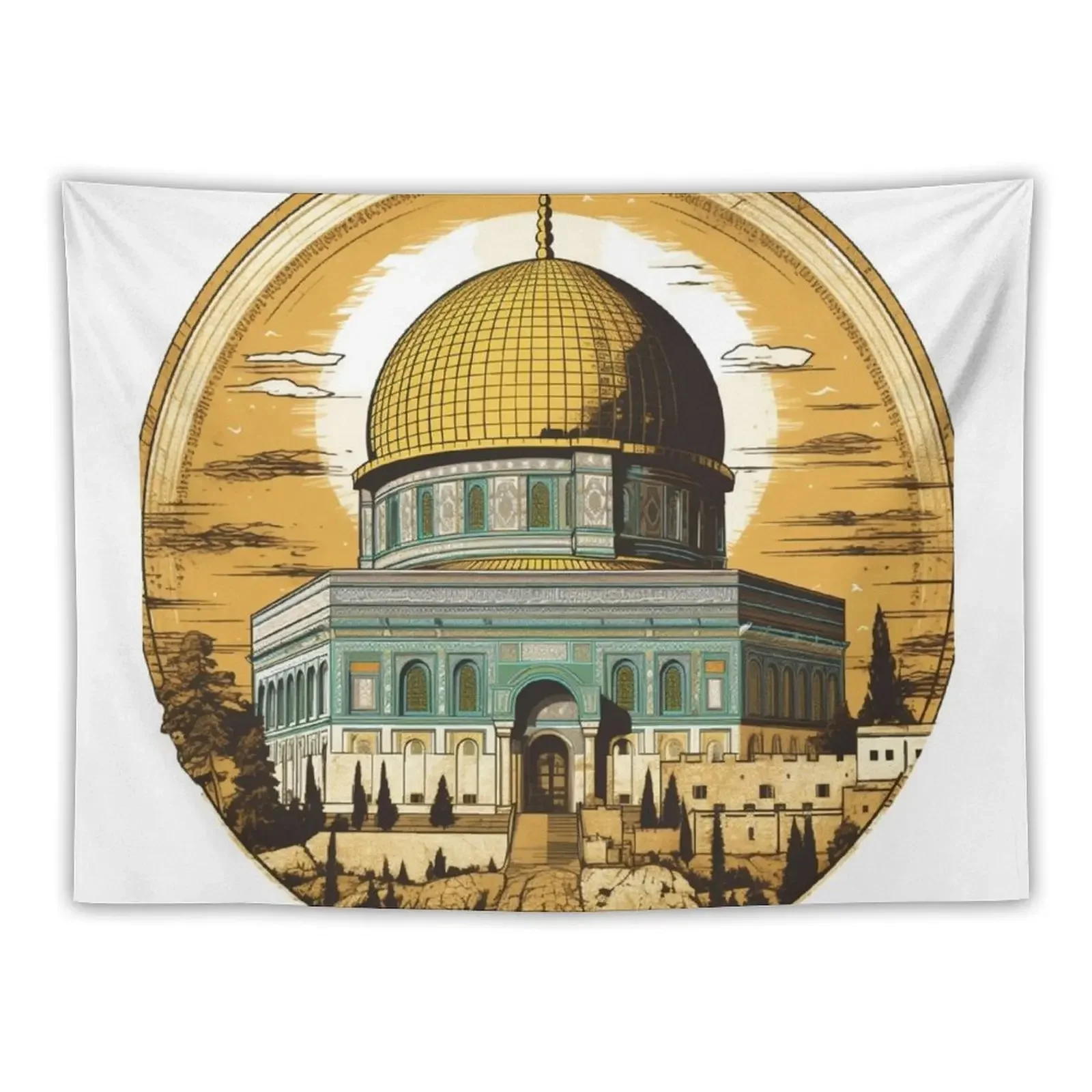 

Al-Aqsa Mosque Tapestry Luxury Living Room Decoration Christmas Decoration Tapestry