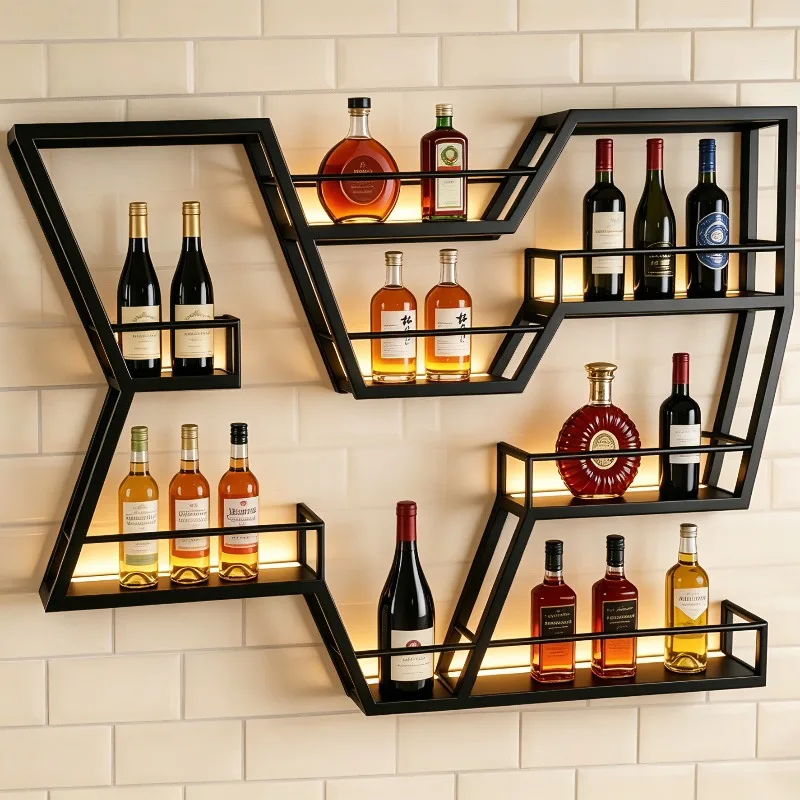 Wall Small Bar Cabinet Bartender Designer Storage Display Decoration Wine Cabinet Whiskey Tequila Estante Lounge Suite Furniture