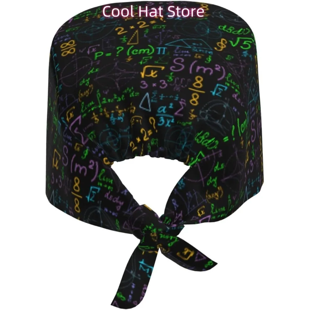 الرياضيات الملونة منصات هندسية الصيغ حسابات تنفس فرك قبعة للممرضات والأطباء قبعة العمل قابل للتعديل مع #3