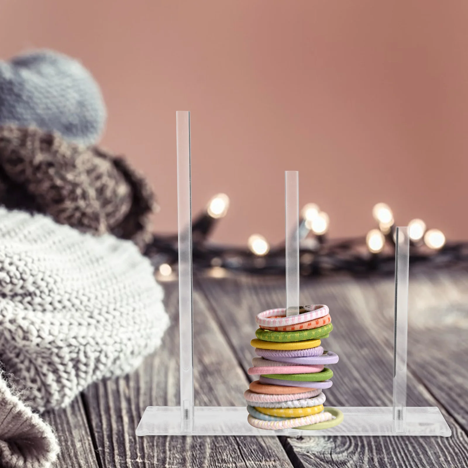 

Clear 3-Tier Hair Accessories Holder Acrylic Scrunchie Storage Stand for Hairbands Ties Organizers Display Rack Bathroom Makeup