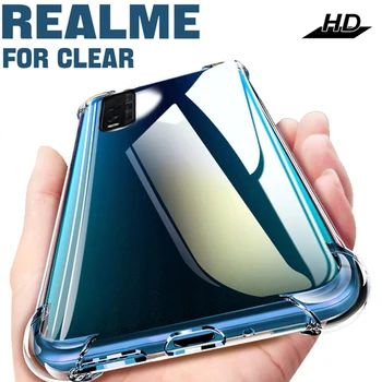 Luxury Silicone Clear Phone Case For Realme GT Neo 2 3 8i 7 6 5 Q3 X2 Pro Q3s 6s 6i C11 C21 C3 X3 XT GT 5g Shockproof Back Cover