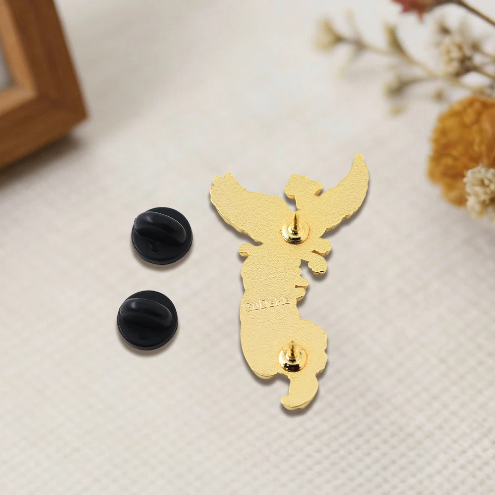 Roter Phönix Emaille-Pin Mythischer Feuervogel Brosche Wiedergeburt-Symbol Anstecknadel Fantasy-Vogel Schmuck Geschenk für Frauen Männer Rucksack-Zubehör – Detail 10