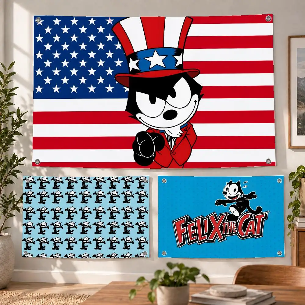 Anime Art Felix the Cat Flags Decorative Flag Banner Indoor Bedroom Dorm Gaming Room Wall Party Club Decor Fan Gift