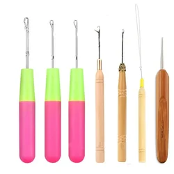 1pcs/lot Plastic Crochet Braid Needle Feather Hair Extension Tools Wig Hook Needle Threader Knitting Hair Crochet Needles