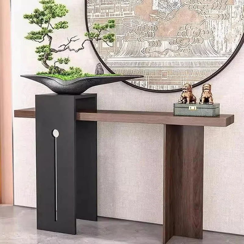 Chinese Classic Console Tables Rustic Unique Thin Modern Console Tables Wabi Sabi Design Console Meuble Furniture Living Room